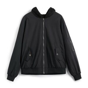 Black jacket with fuzzy interior